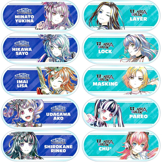 Set of 10 BanG Dream! Girls Band Party! Trading Ani-Art Vol 6 Acrylic Name Plate Ver.D [USED]