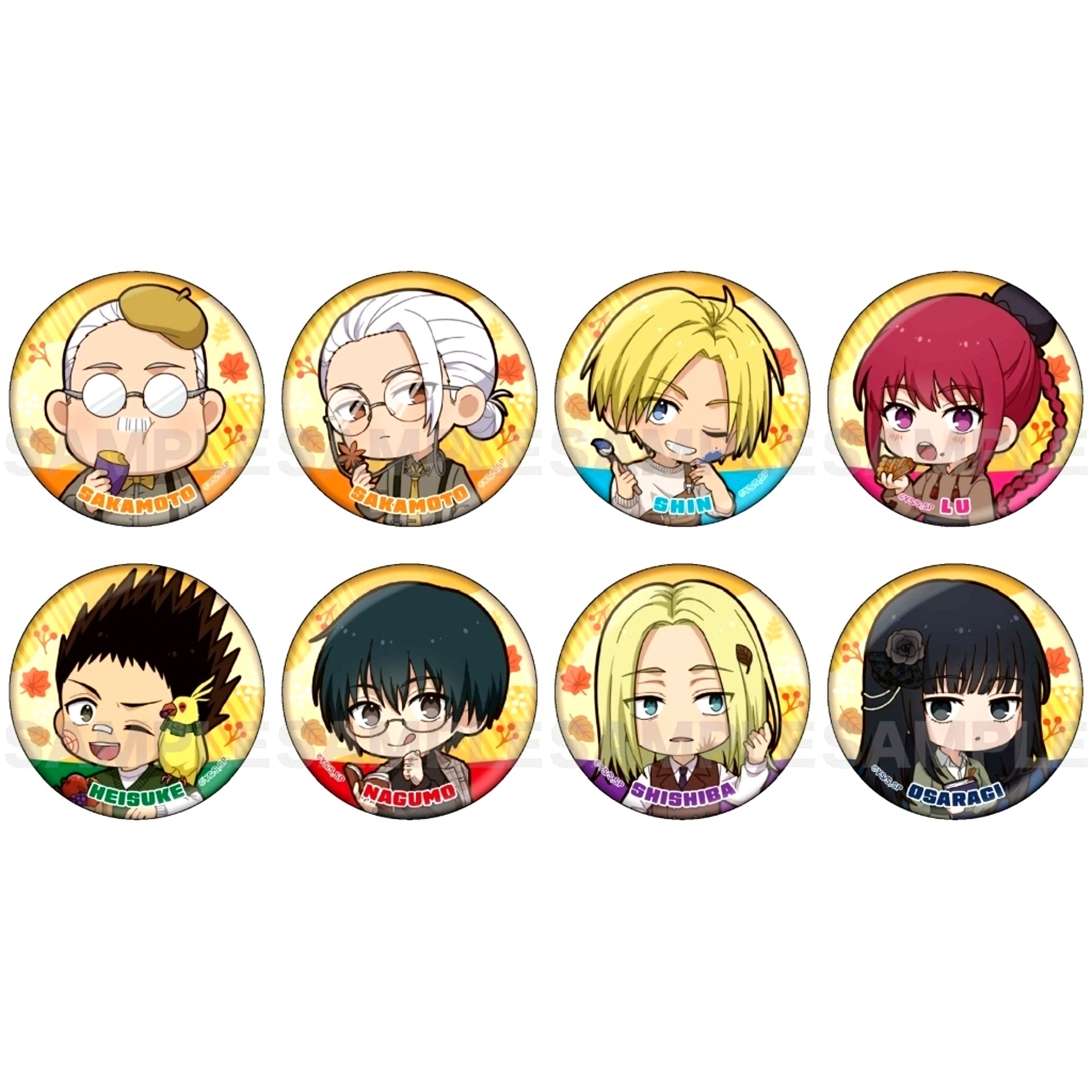 Set of 8 SAKAMOTO DAYS Trading Button [USED]