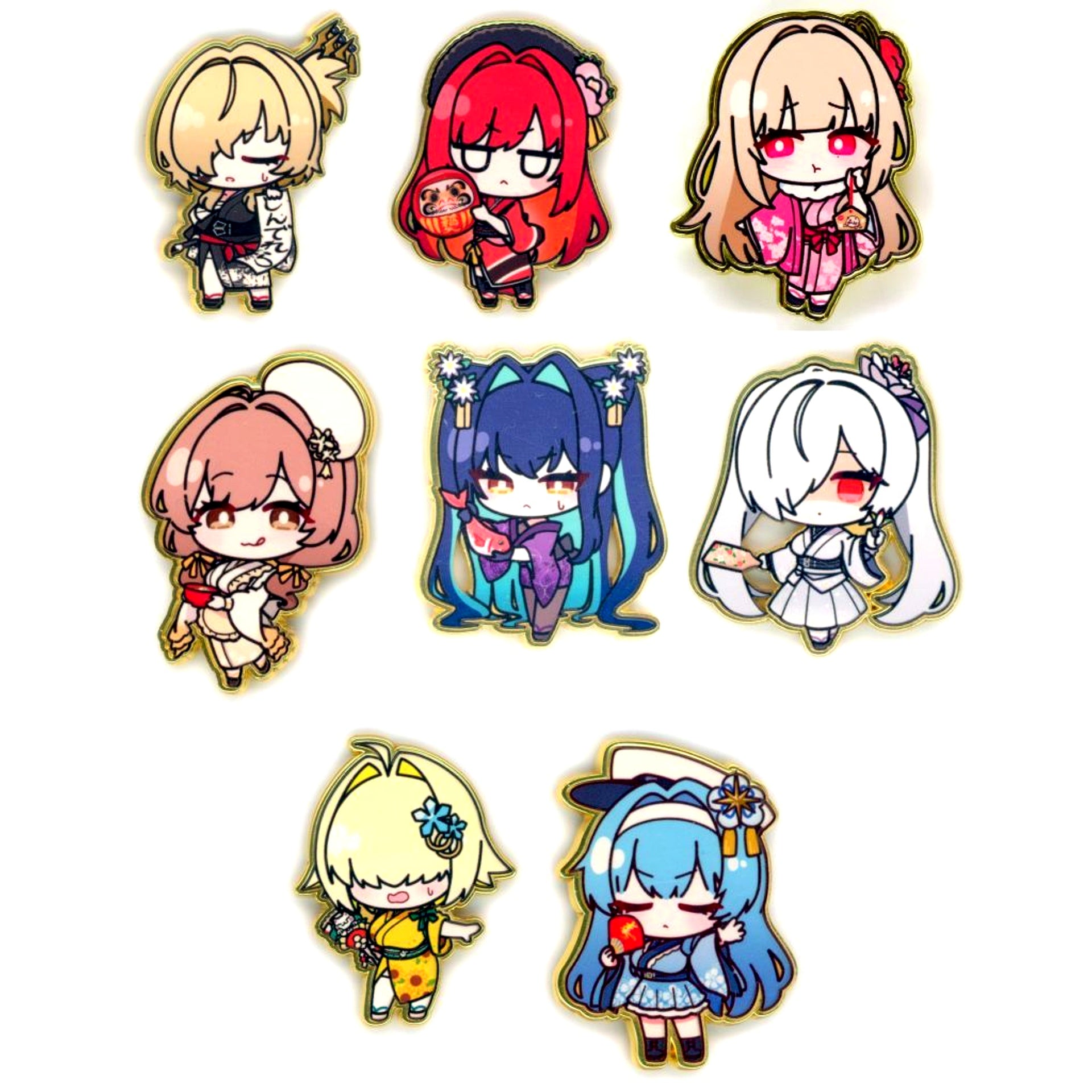 Set of 8 Goddess of Victory NIKKE 2026 New Year Fair SD Trading Pin [USED]