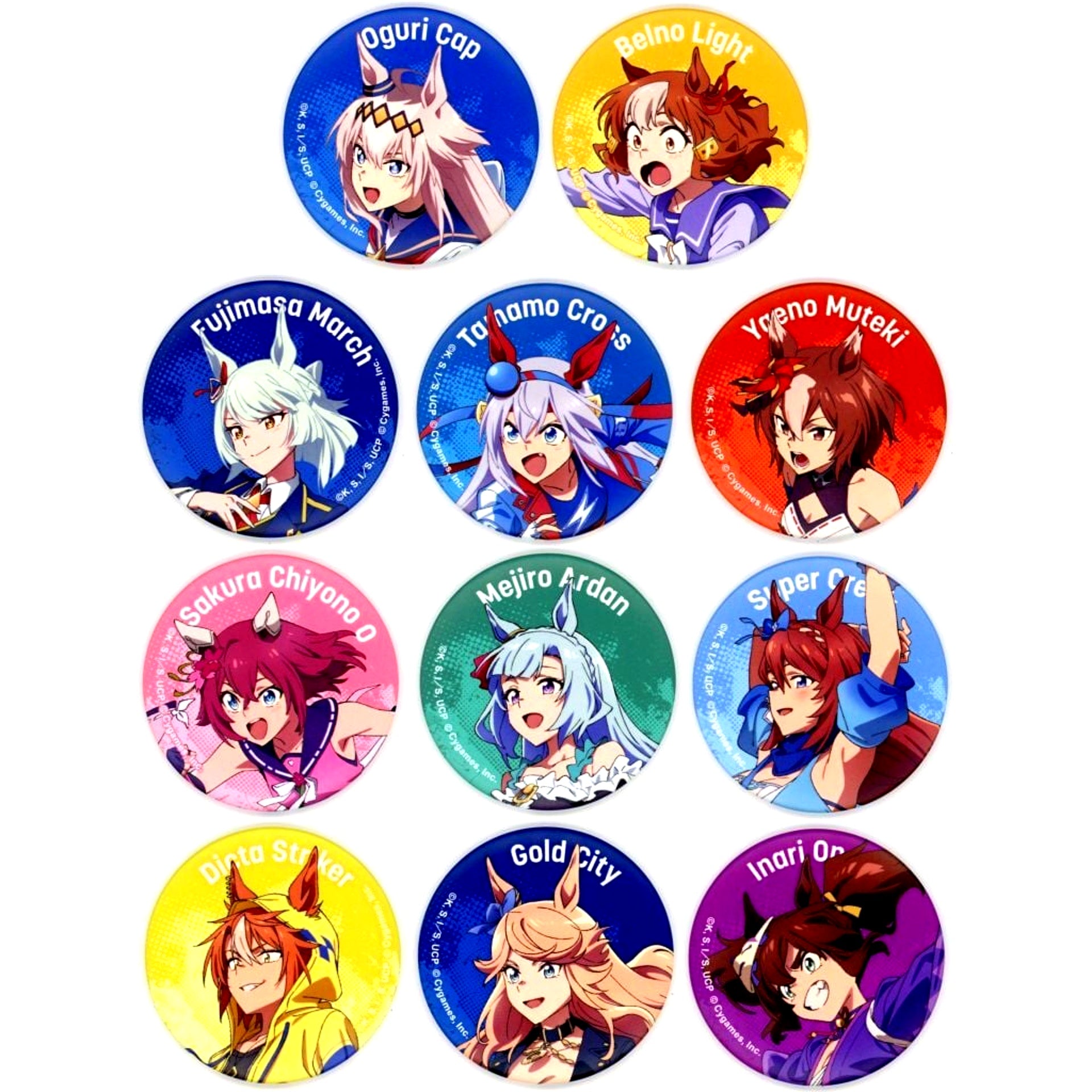 Set of 11 Uma Musume Cinderella Gray EXHIBITION Monster's Footprints Exhibition Matte Character Badge Collection [USED]