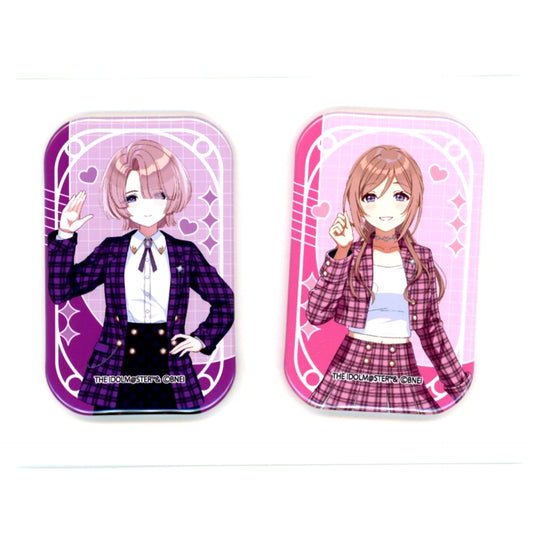 Set of 2 Mao Arimura & Rinami Himesaki Gakuen Idolmaster x 7-Eleven 7net Limited Square Button [USED]