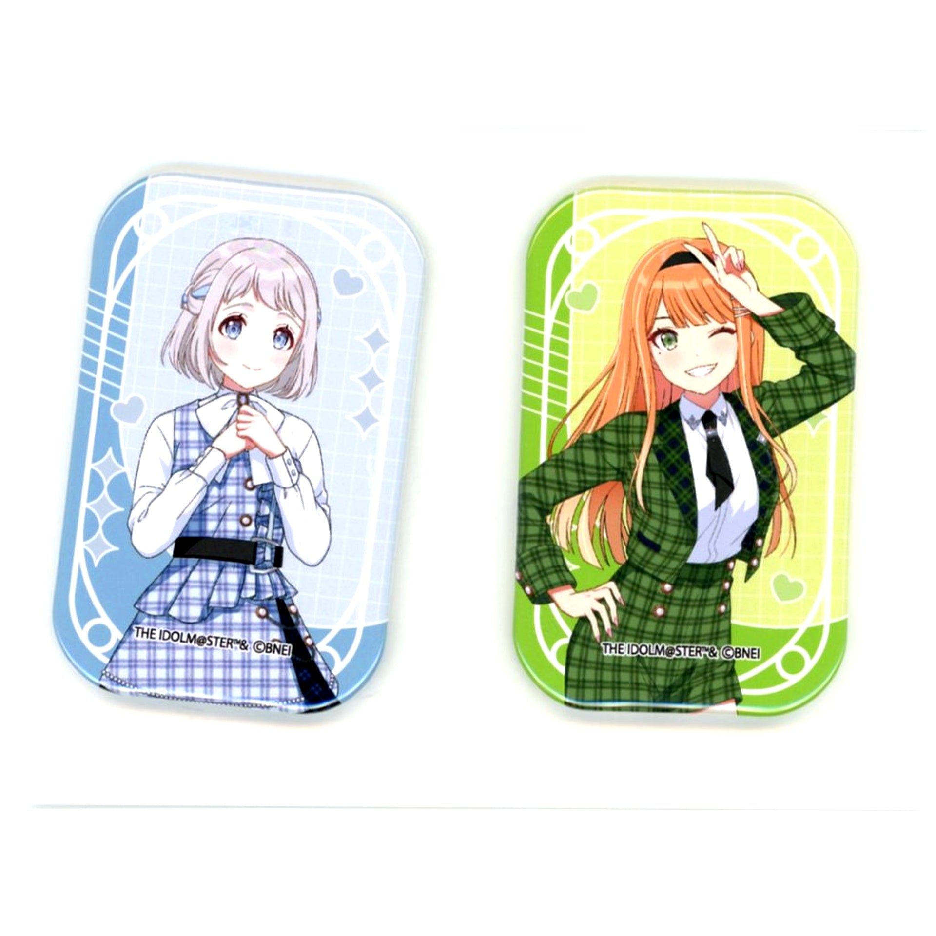 Set of 2 Lilja Katsuragi & Sumika Shiun Gakuen Idolmaster x 7-Eleven 7net Limited Square Button [USED]