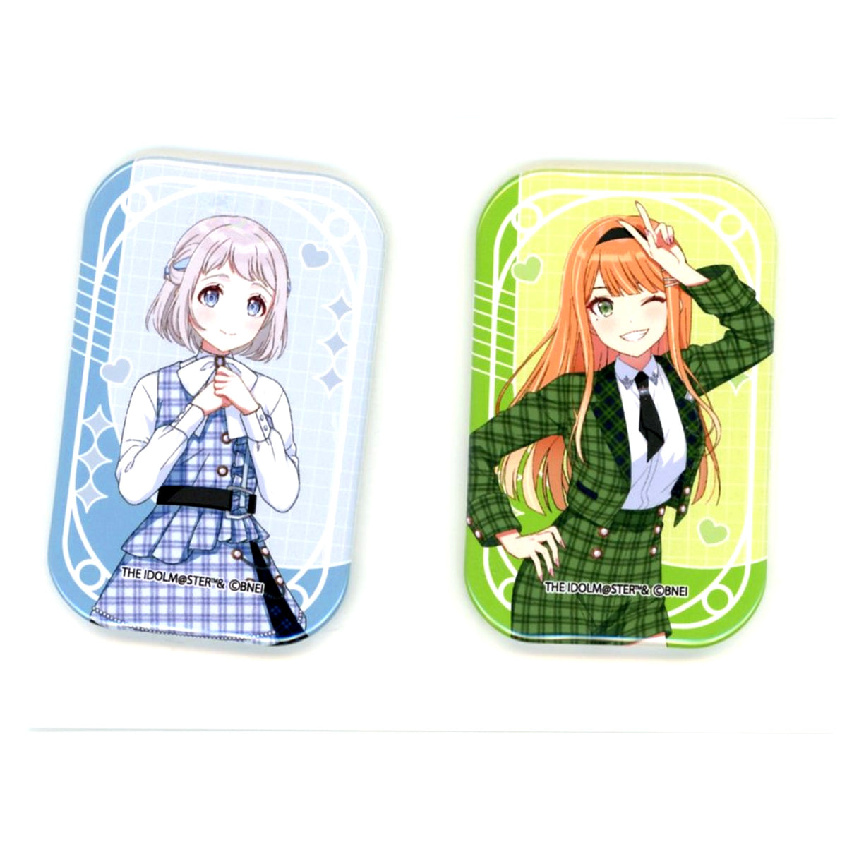 Set of 2 Lilja Katsuragi & Sumika Shiun Gakuen Idolmaster x 7-Eleven 7net Limited Square Button [USED]