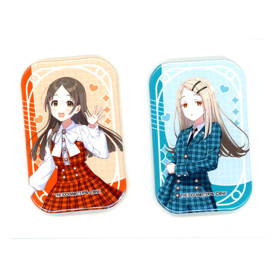 Set of 2 China Kuramoto & Hiro Shinosawa Gakuen Idolmaster x 7-Eleven 7net Limited Square Button [USED]