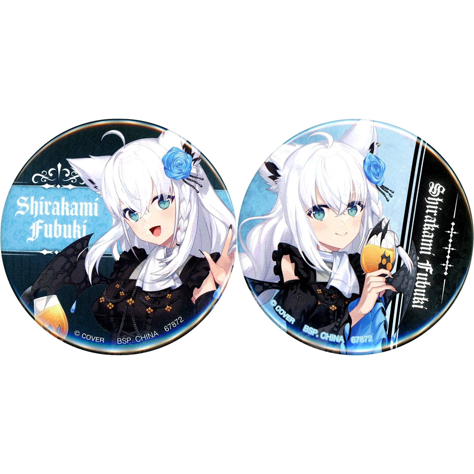 Fubuki Shirakami - Normal Badge Set Ichiban Kuji Hololive Villain Style Badge Prize [USED]