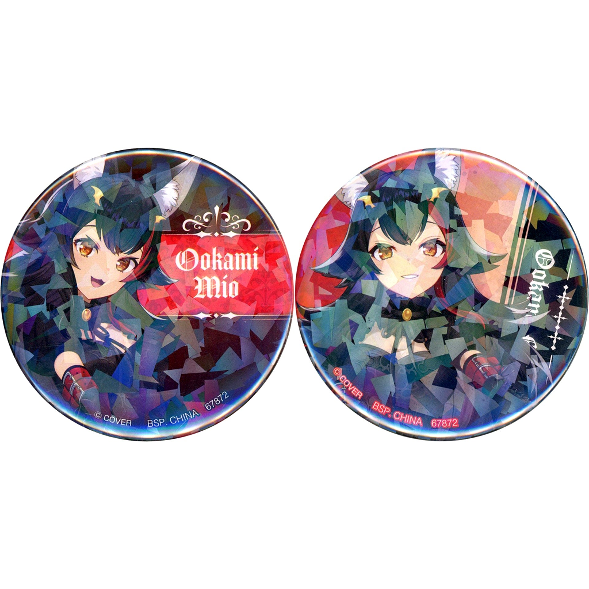 Mio Ookami - Hologram Badge Set Ichiban Kuji Hololive Villain Style Badge Prize [USED]