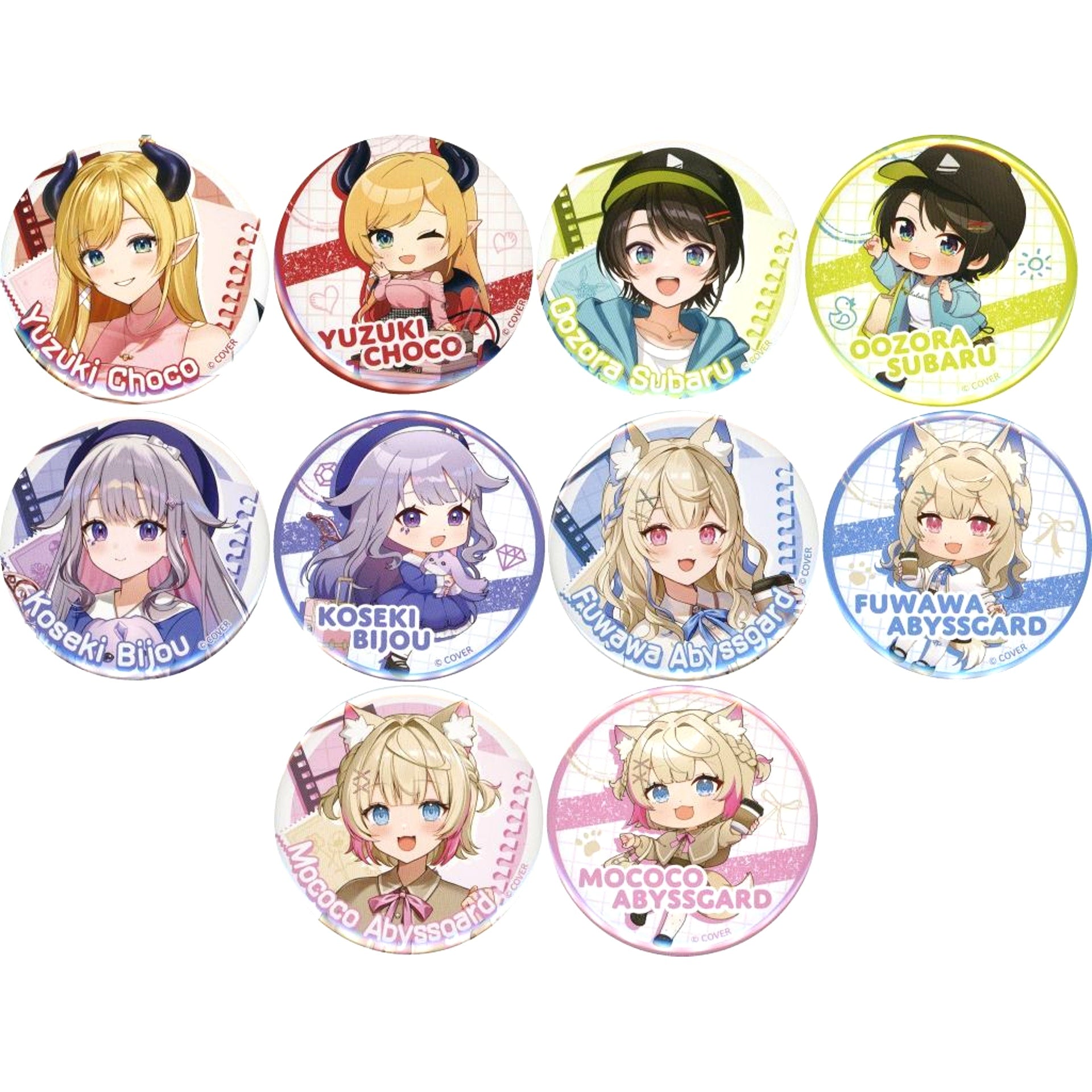 Set of 10 VTuber hololive hololive production official shop in Tokyo Station Random Button hololive TRAVEL Series Vol.2 [USED]