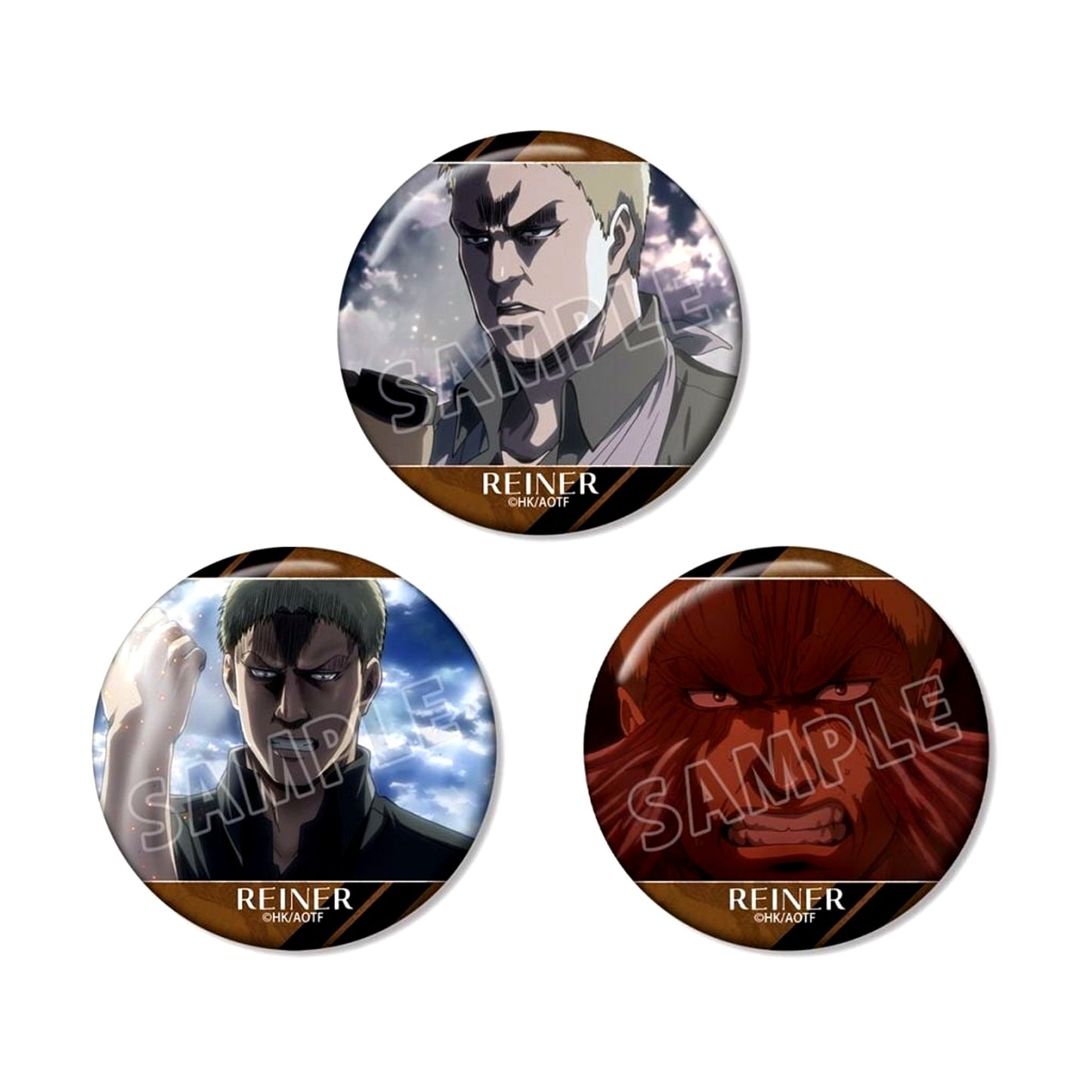 Reiner Braun Attack on Titan Scene Shot Button Set of 3 [USED]