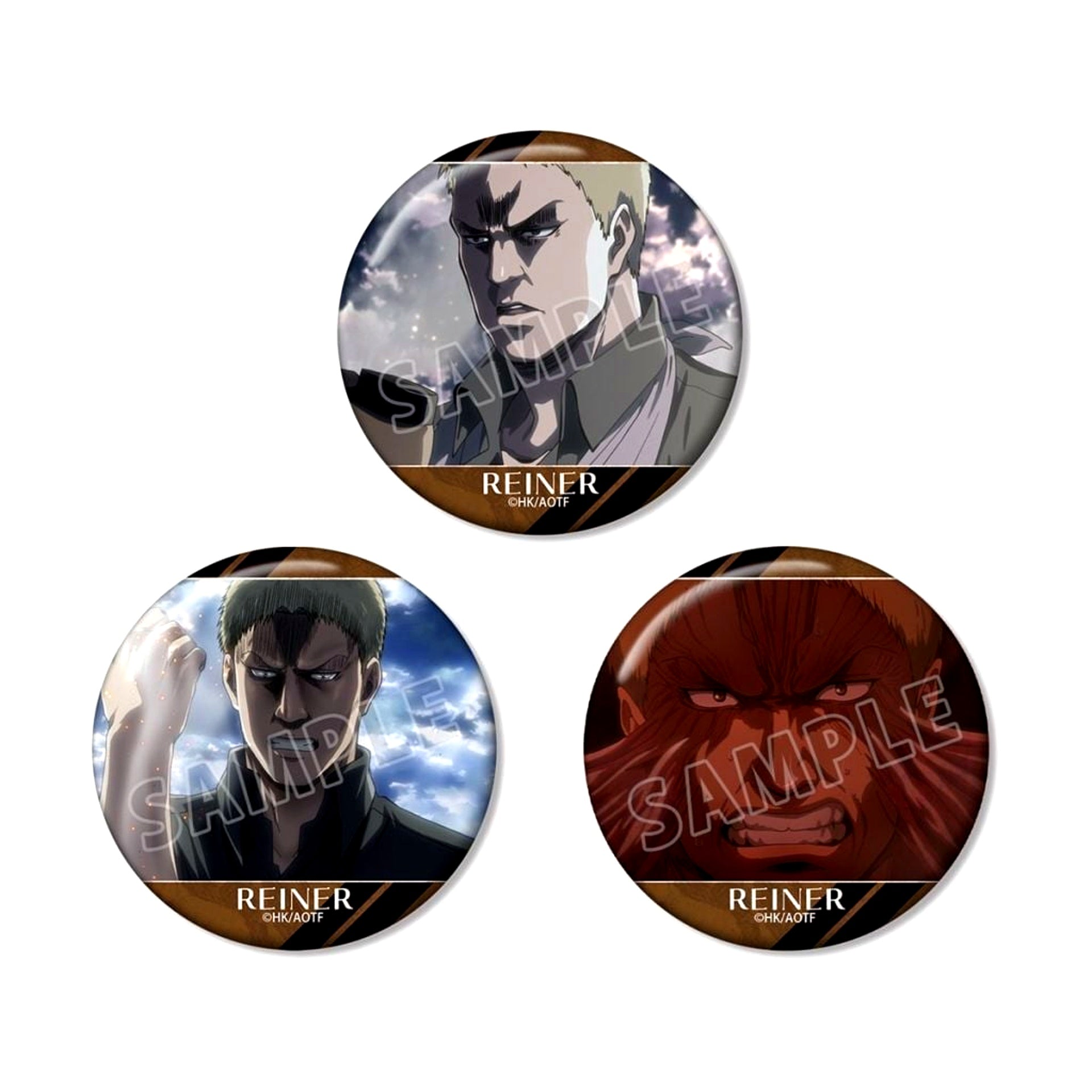Reiner Braun Attack on Titan Scene Shot Button Set of 3 [USED]