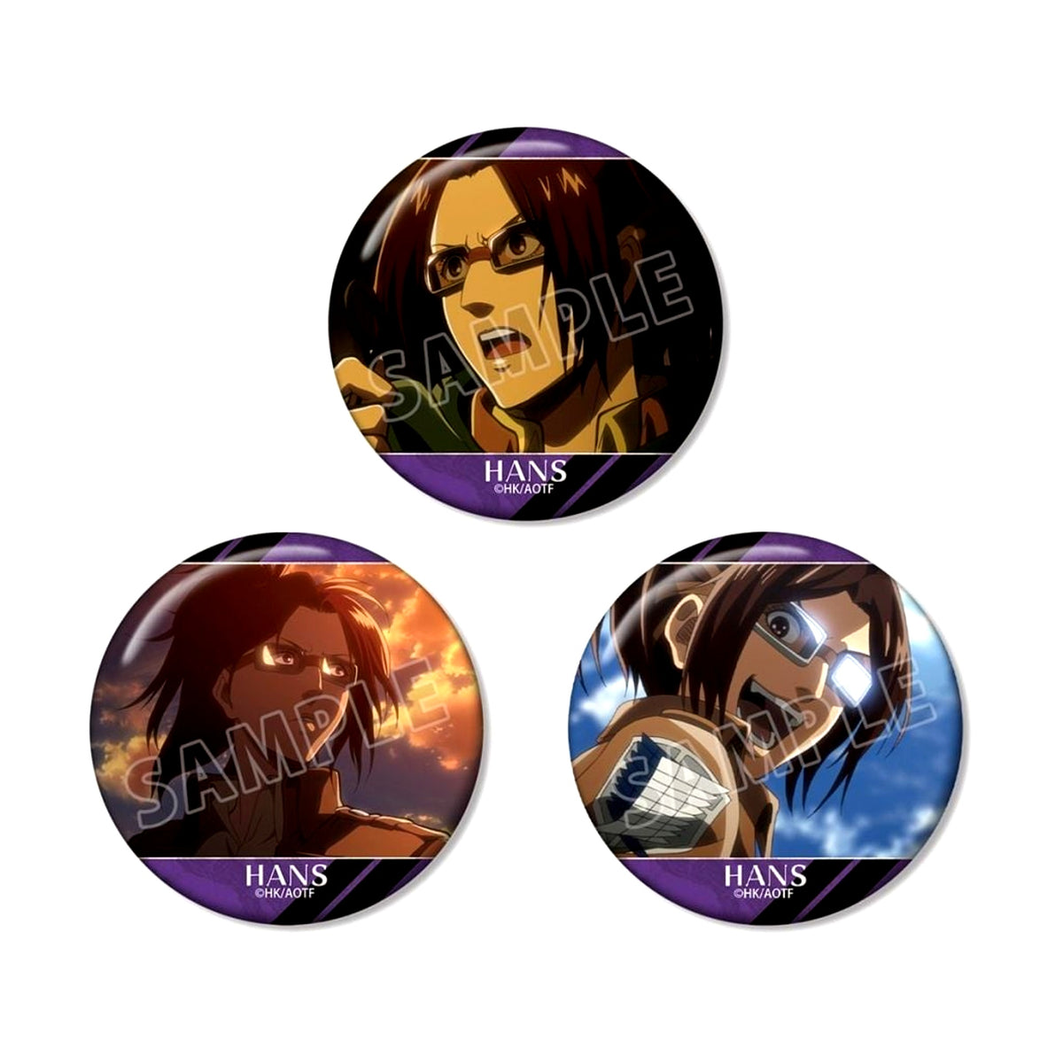 Hange Zoe Attack on Titan Scene Shot Button Set of 3 [USED]