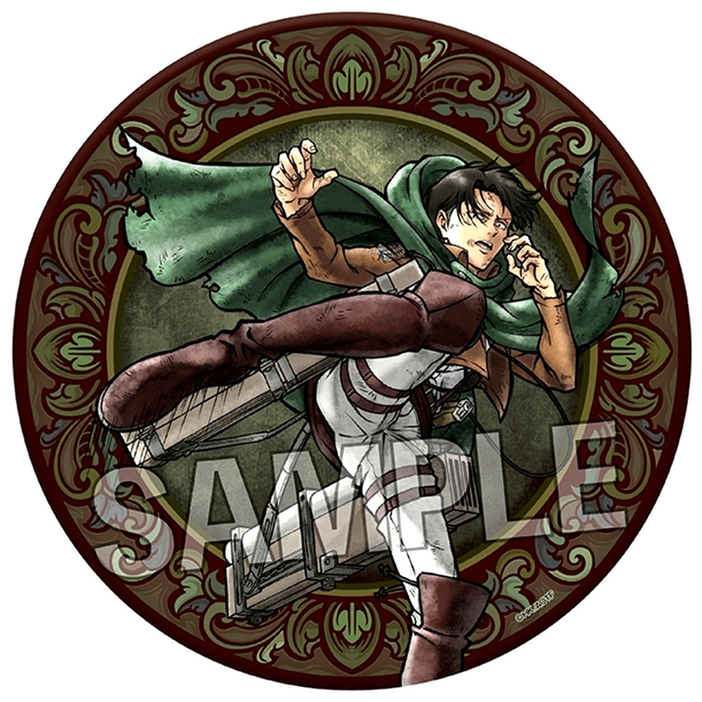 Levi Ackerman Attack on Titan Enraged Glaring Large Button [USED]