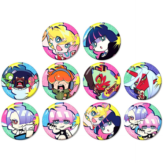 Set of 10 New Panty & Stocking with Garterbelt Trading Glitter Button [USED]