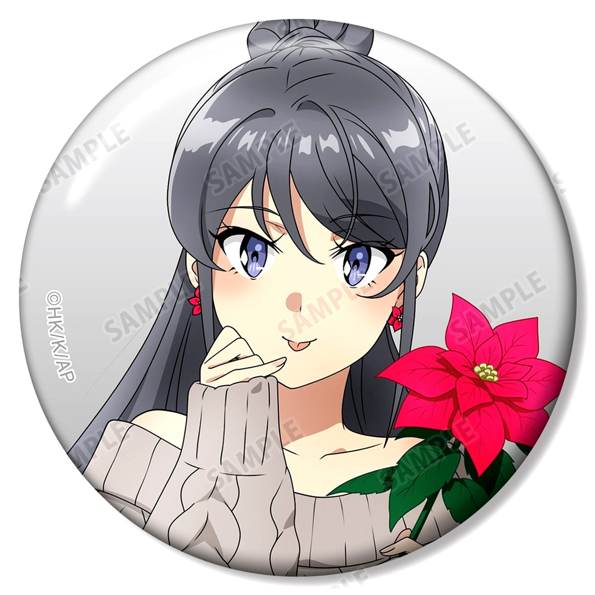 Mai Sakurajima Winter Close-up Rascal Does Not Dream Illustration Trading Button Birthday 2025 Ver. [USED]