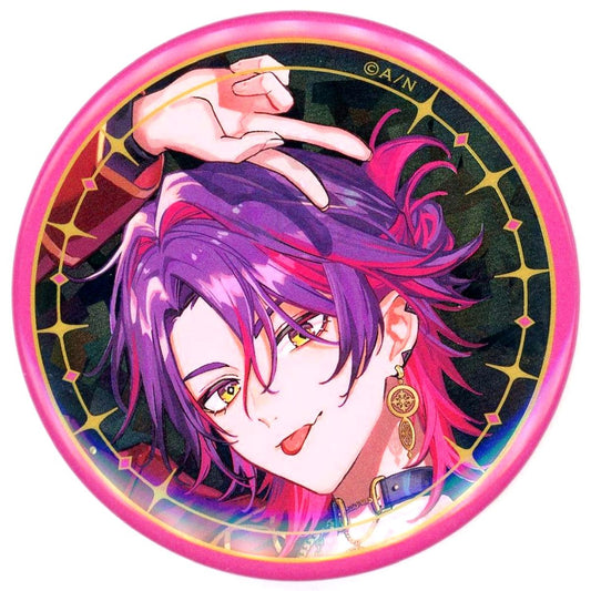 Watarai Hibari Virtual YouTuber Nijisanji Black Background Magenta Frame Random Sparkle Button Taiyougumi VOLTACTION x 3SKM FUSION LIVE IMPACT [USED]
