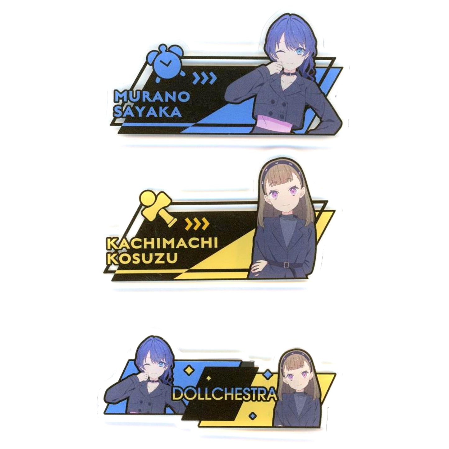 DOLLCHESTRA Acrylic Badge Set Love Live! Hasunosora Girls' High School Idol Club BLACK COLLECTION by ZOZOTOWN [USED]
