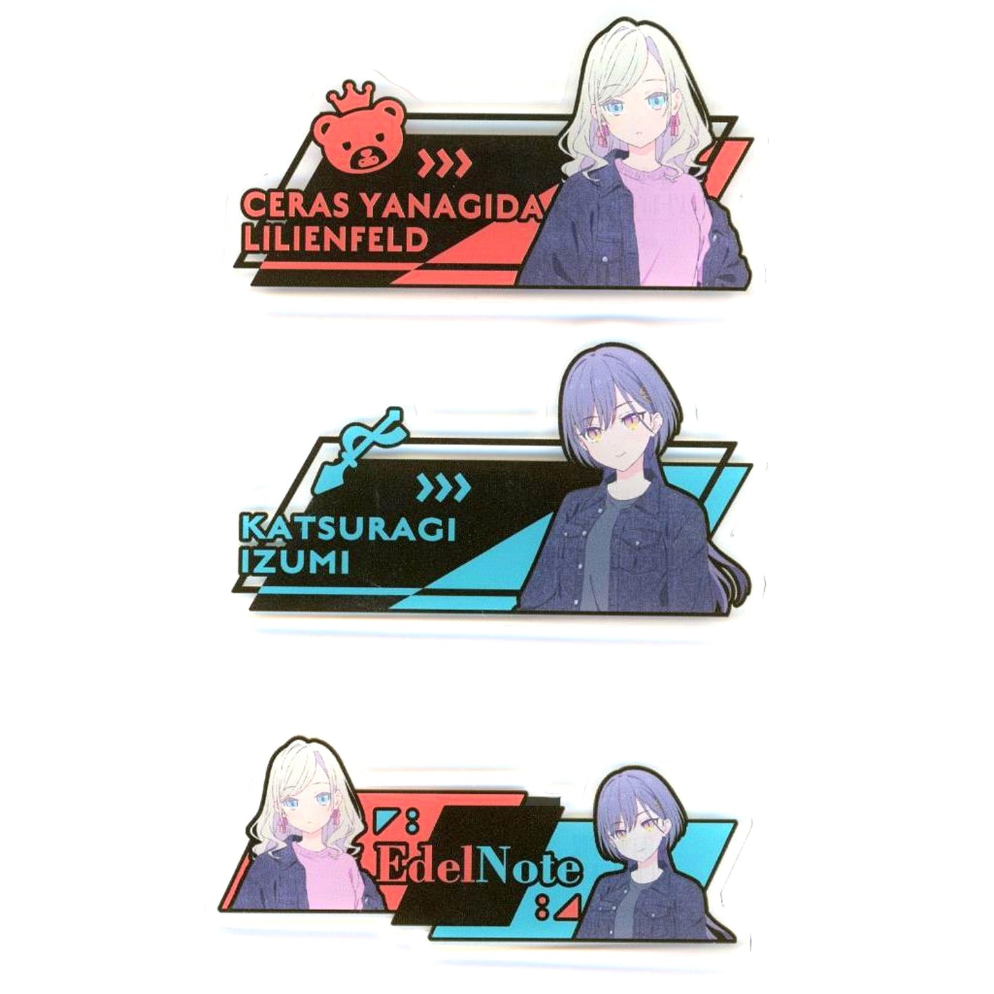 Edel Note Acrylic Badge Set Love Live! Hasunosora Girls' High School Idol Club BLACK COLLECTION by ZOZOTOWN [USED]