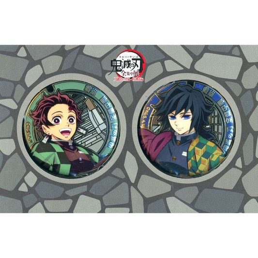 Tanjiro Kamado & Giyu Tomioka Demon Slayer: Kimetsu no Yaiba Local Manhole Style Button Set Kyoto Demon Slayer Kimetsu no Yaiba All Intensive Exhibition Swordsmith Village Arc Hashira Training Arc Kyoto Venue Exclusive [USED]