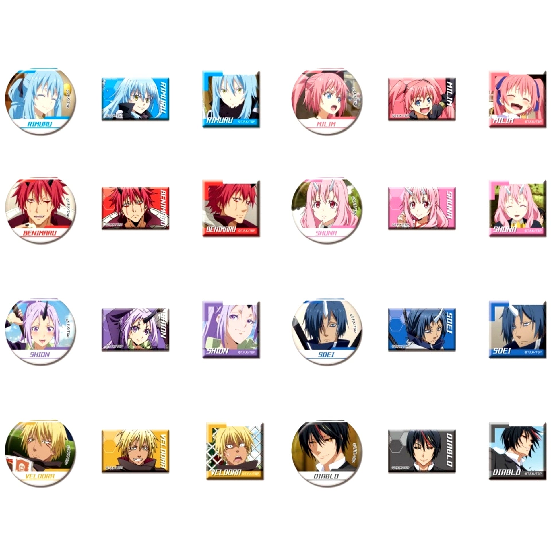 Set of 24 Arekore Puchi Button That Time I Got Reincarnated as a Slime [USED]