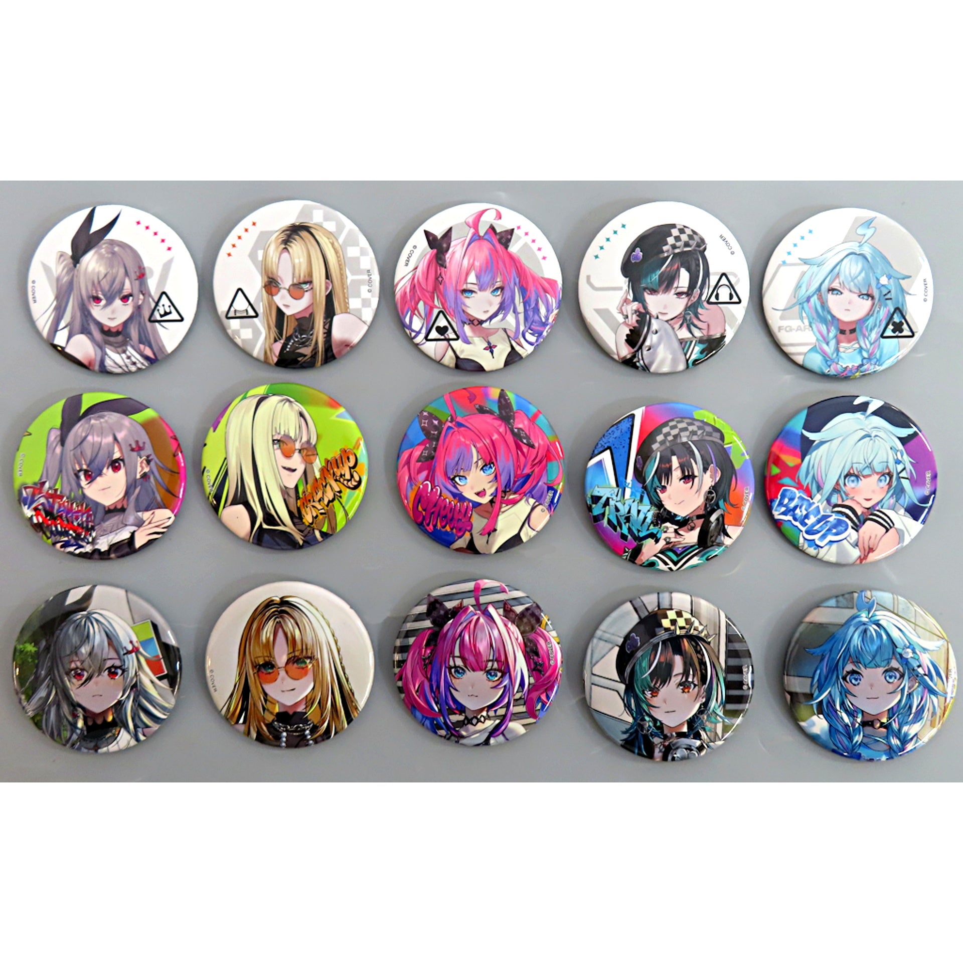 Set of 15 Virtual YouTuber Hololive FLOW GLOW MIXTAPE 02 Random Button [USED]