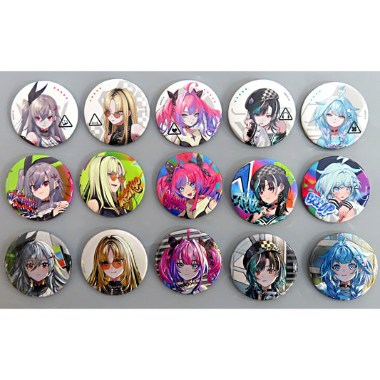 Set of 15 Virtual YouTuber Hololive FLOW GLOW MIXTAPE 02 Random Button [USED]