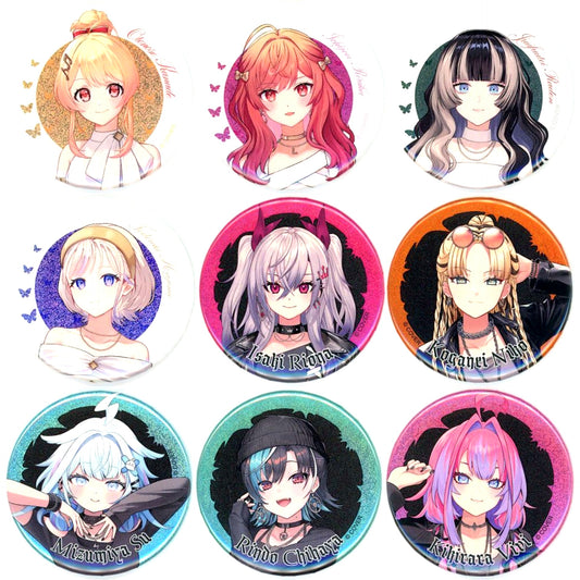 Set of 9 Virtual YouTuber Hololive DEV_IS NEW WAVE POP UP STORE in Marui Trading Hologram Button [USED]