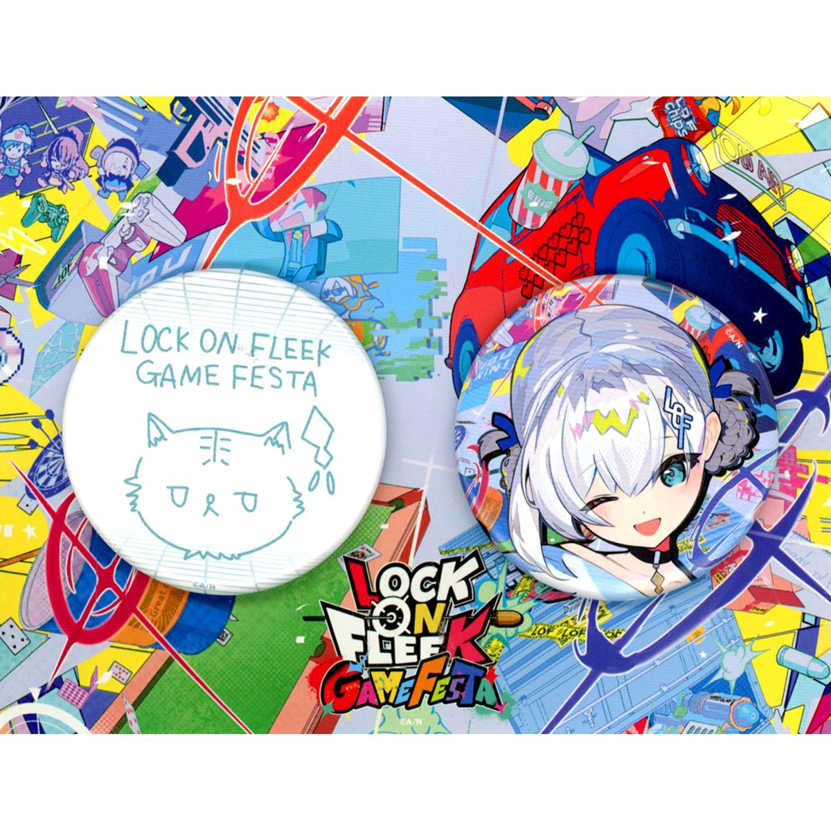 Ars Almal Virtual YouTuber Nijisanji LOCK ON FLEEK GAME FESTA Button Set [USED]
