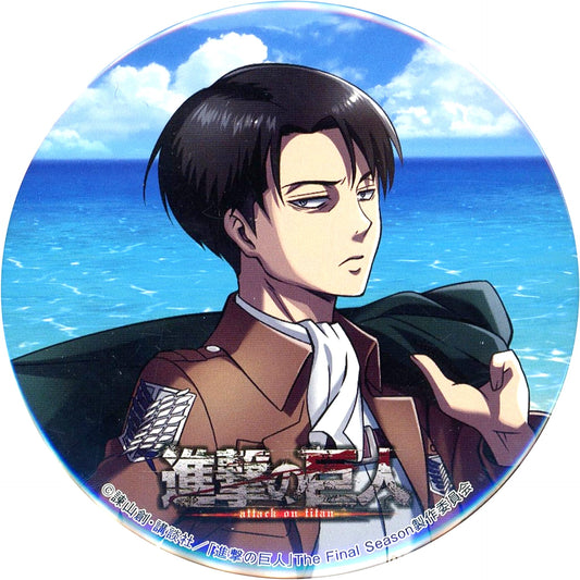 Levi Ackerman Attack on Titan The Final Season Large Button Karaoke no Tetsujin [USED]