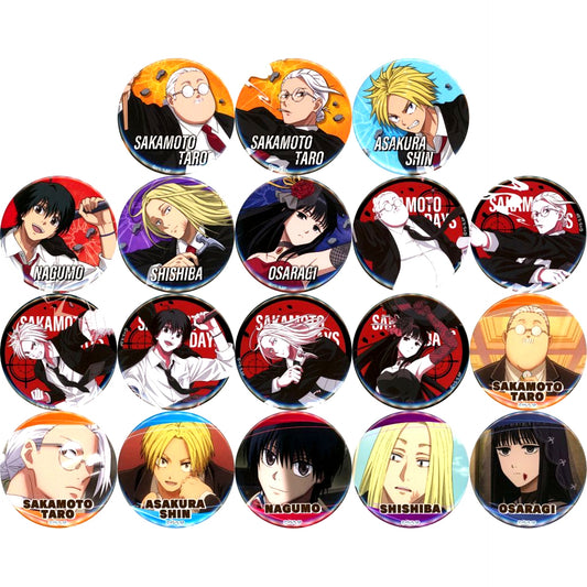 Set of 18 SAKAMOTO DAYS Happiness Button BOX Formal Wear Battle Action Petit Happy Prize Button [USED]