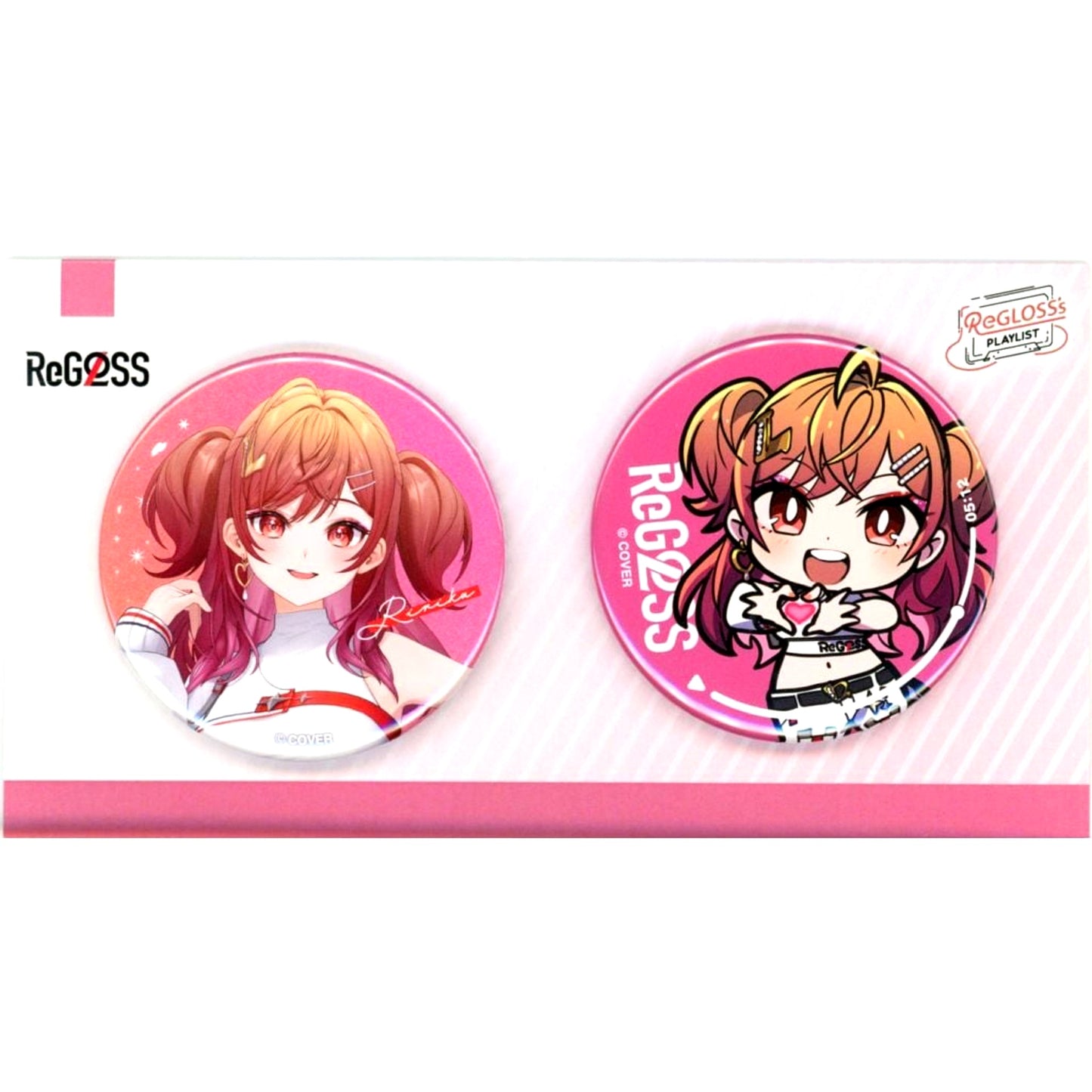 Ichijou Ririka Virtual YouTuber Hololive ReGLOSS PLAYLIST Snapshot Button Set of 2 [USED]