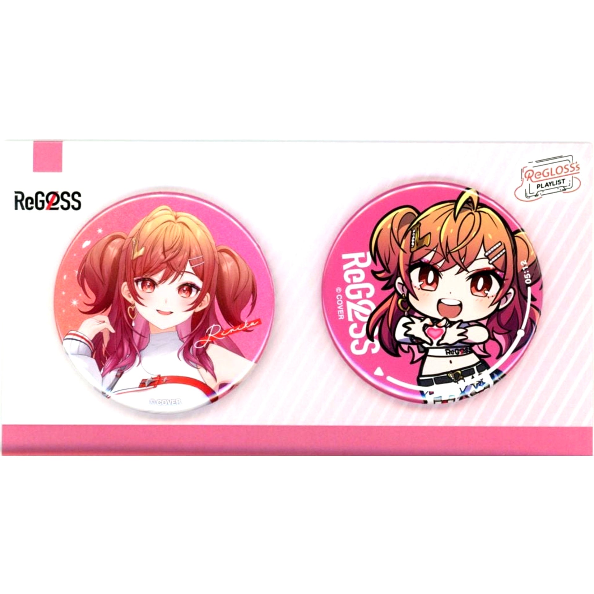 Ichijou Ririka Virtual YouTuber Hololive ReGLOSS PLAYLIST Snapshot Button Set of 2 [USED]