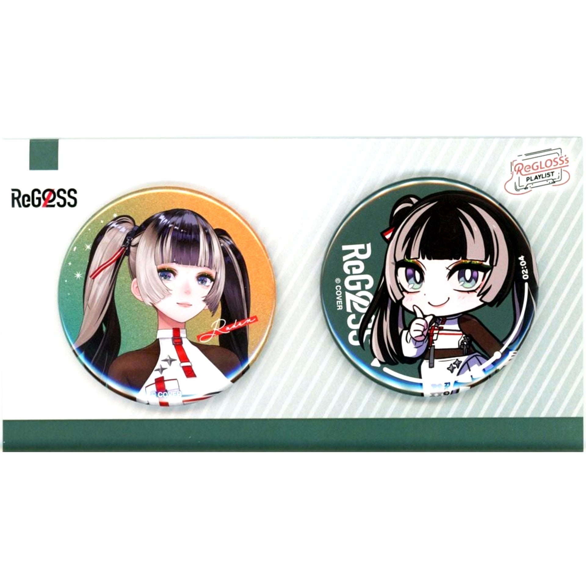Juufuutei Raden Virtual YouTuber Hololive ReGLOSS PLAYLIST Snapshot Button Set of 2 [USED]