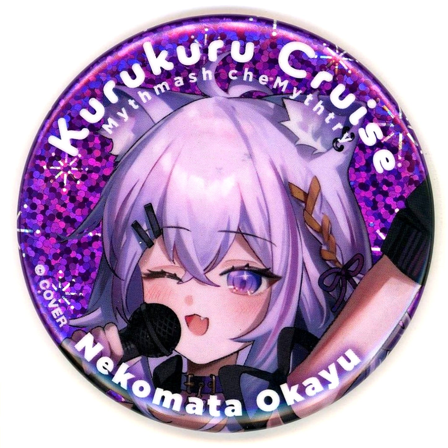 Nekomata Okayu Glitter Button Virtual YouTuber Hololive English Mythmash cheMythtry [USED]