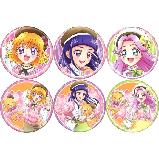 Set of 6 Maho Girls Precure!! MIRAI DAYS Goods Fair in Animate Spring Color Fashion Trading Button [USED]