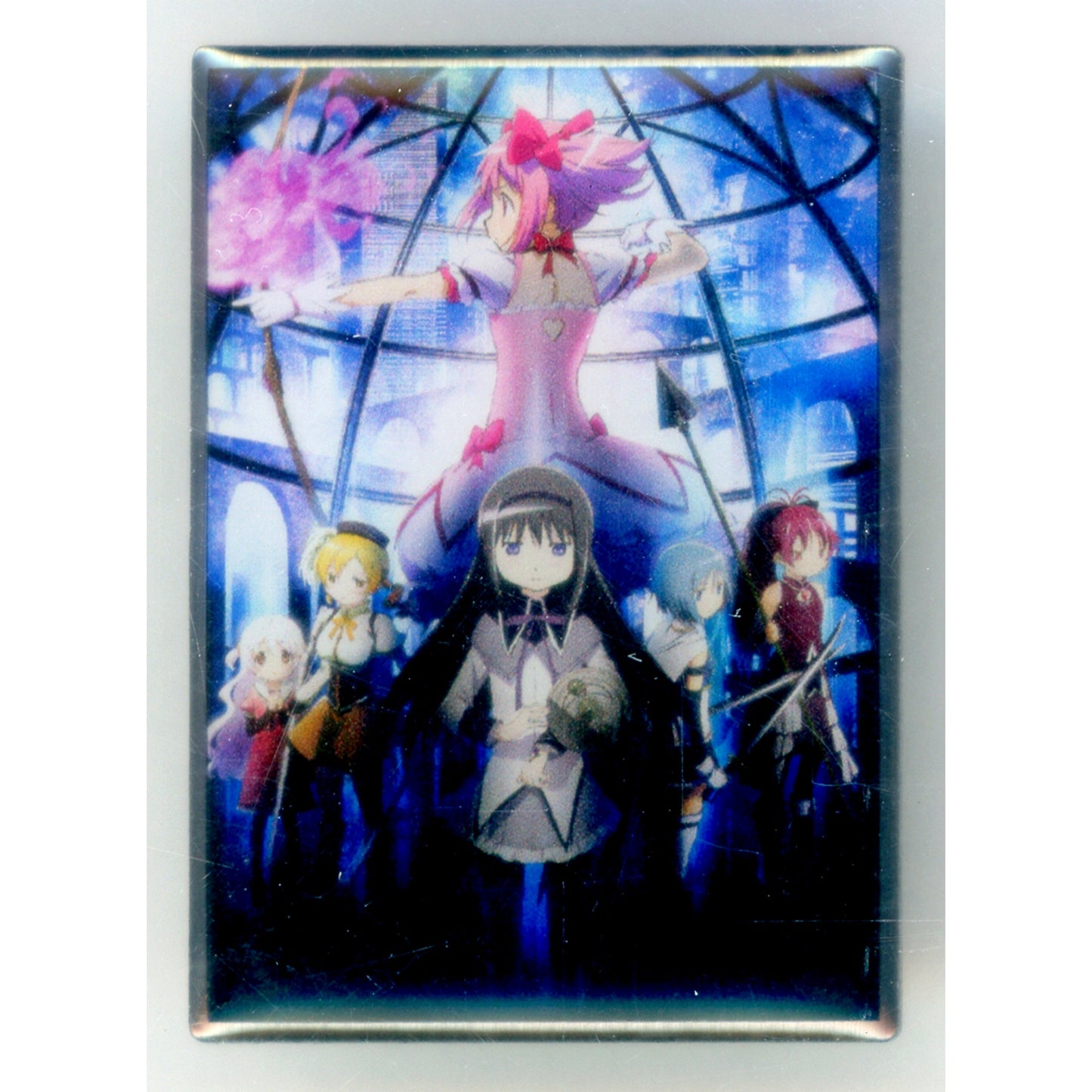 Group Top Center Madoka Bottom Homura Puella Magi Madoka Magica The Movie Rebellion Key Visual Pin Shaft 50th Anniv Exhibition Goods [USED]