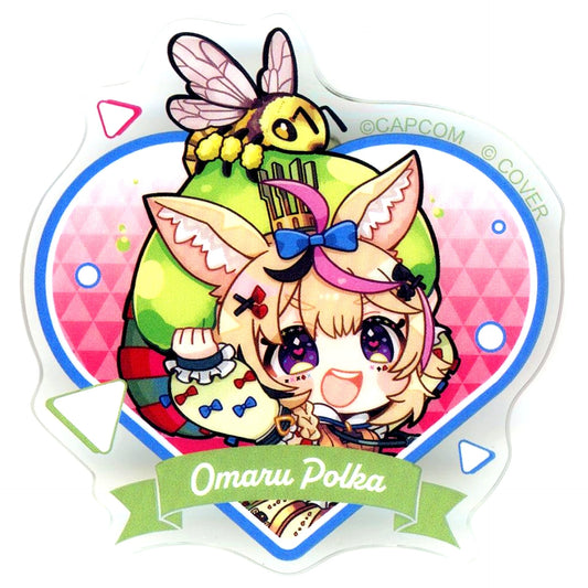 Omaru Polka Mini Character Virtual YouTuber Hololive 5th Generation x Monster Hunter Wilds x CAPCOM CAFE Trading Acrylic Button [USED]