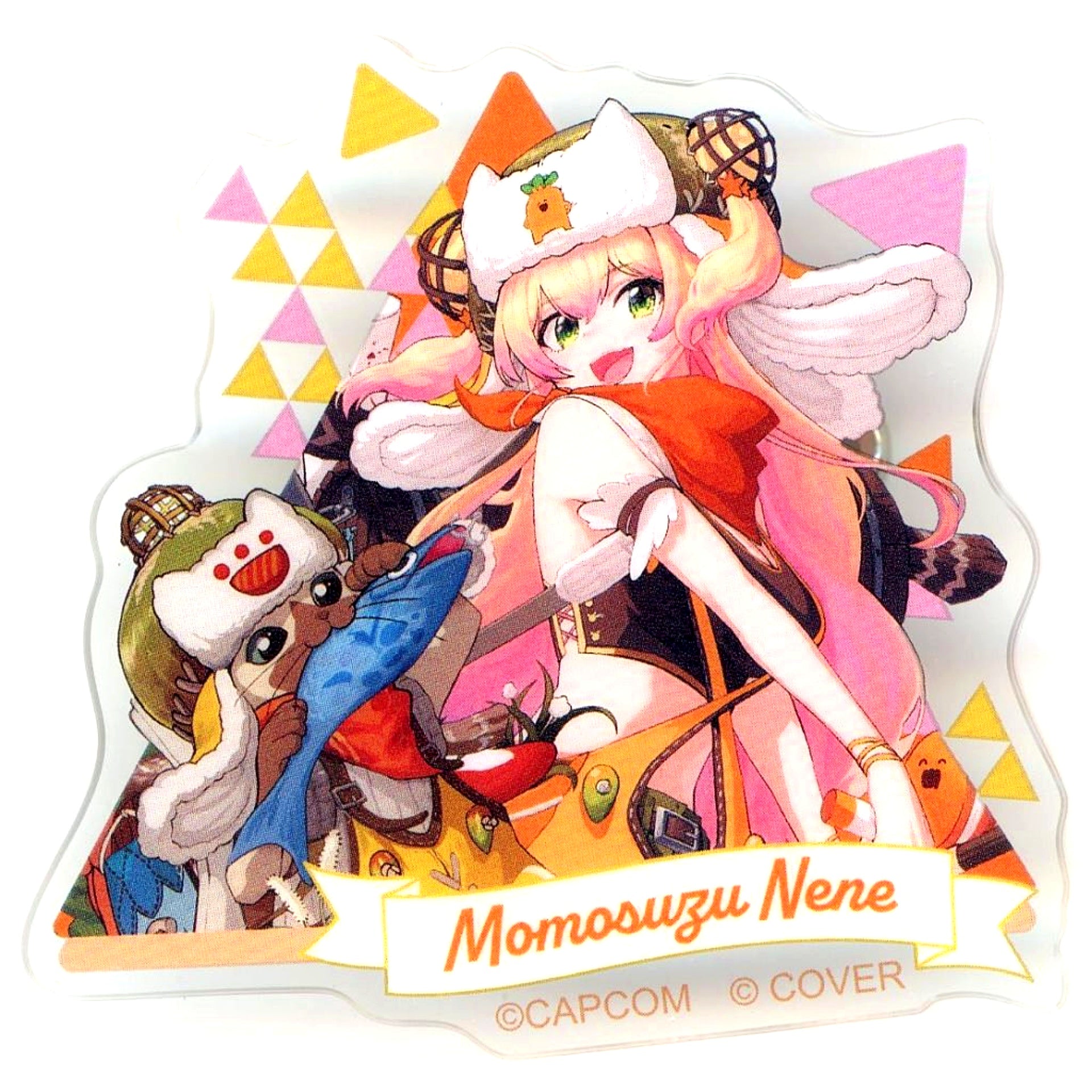 Momosuzu Nene Full Body Virtual YouTuber Hololive 5th Generation x Monster Hunter Wilds x CAPCOM CAFE Trading Acrylic Badge [USED]
