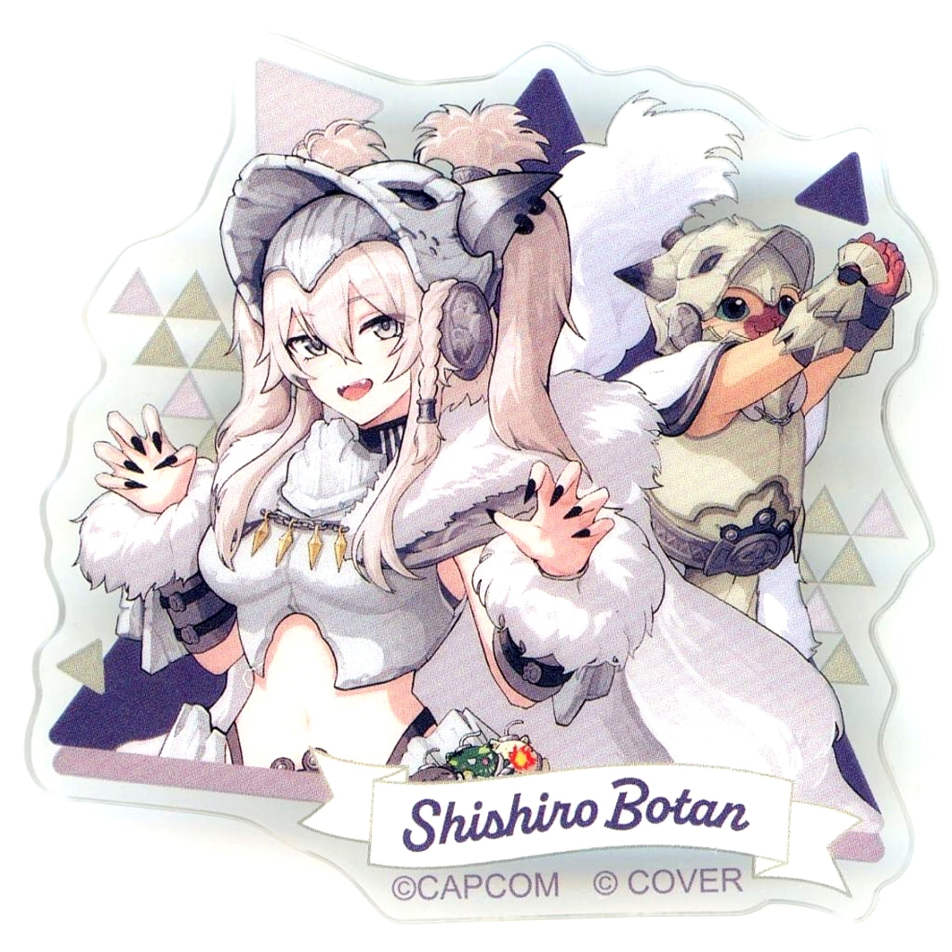 Shishiro Botan Full Body Virtual YouTuber Hololive 5th Generation x Monster Hunter Wilds x CAPCOM CAFE Trading Acrylic Badge [USED]