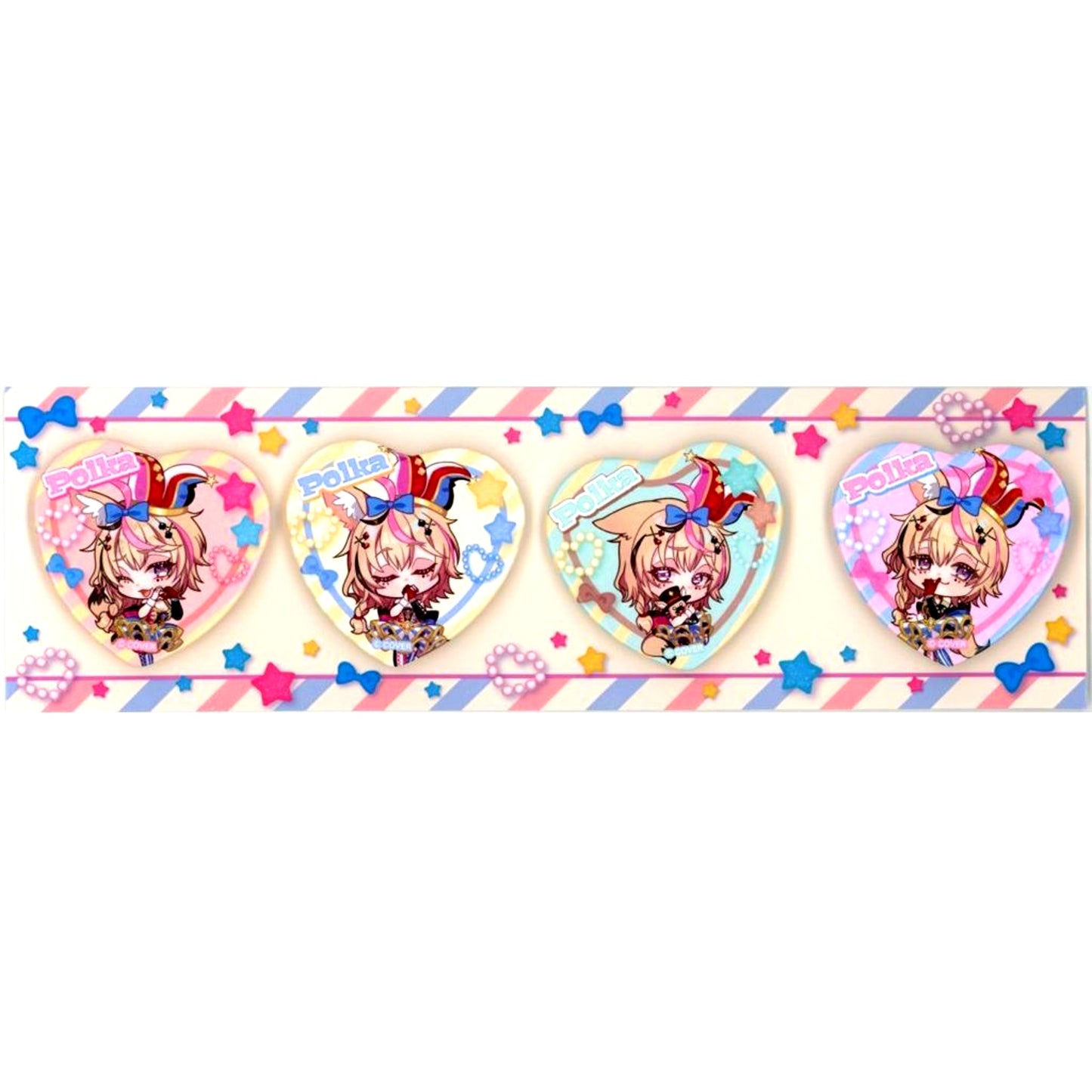 Omaru Polka 4 Heart Buttons Virtual YouTuber Hololive Omaru Polka 5th Anniversary [USED]