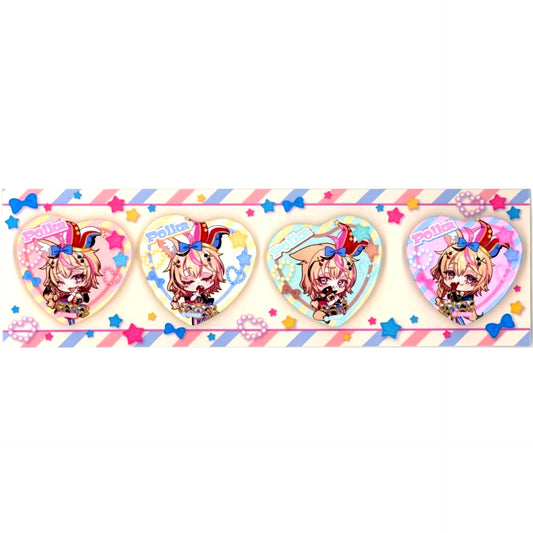 Omaru Polka 4 Heart Buttons Virtual YouTuber Hololive Omaru Polka 5th Anniversary [USED]