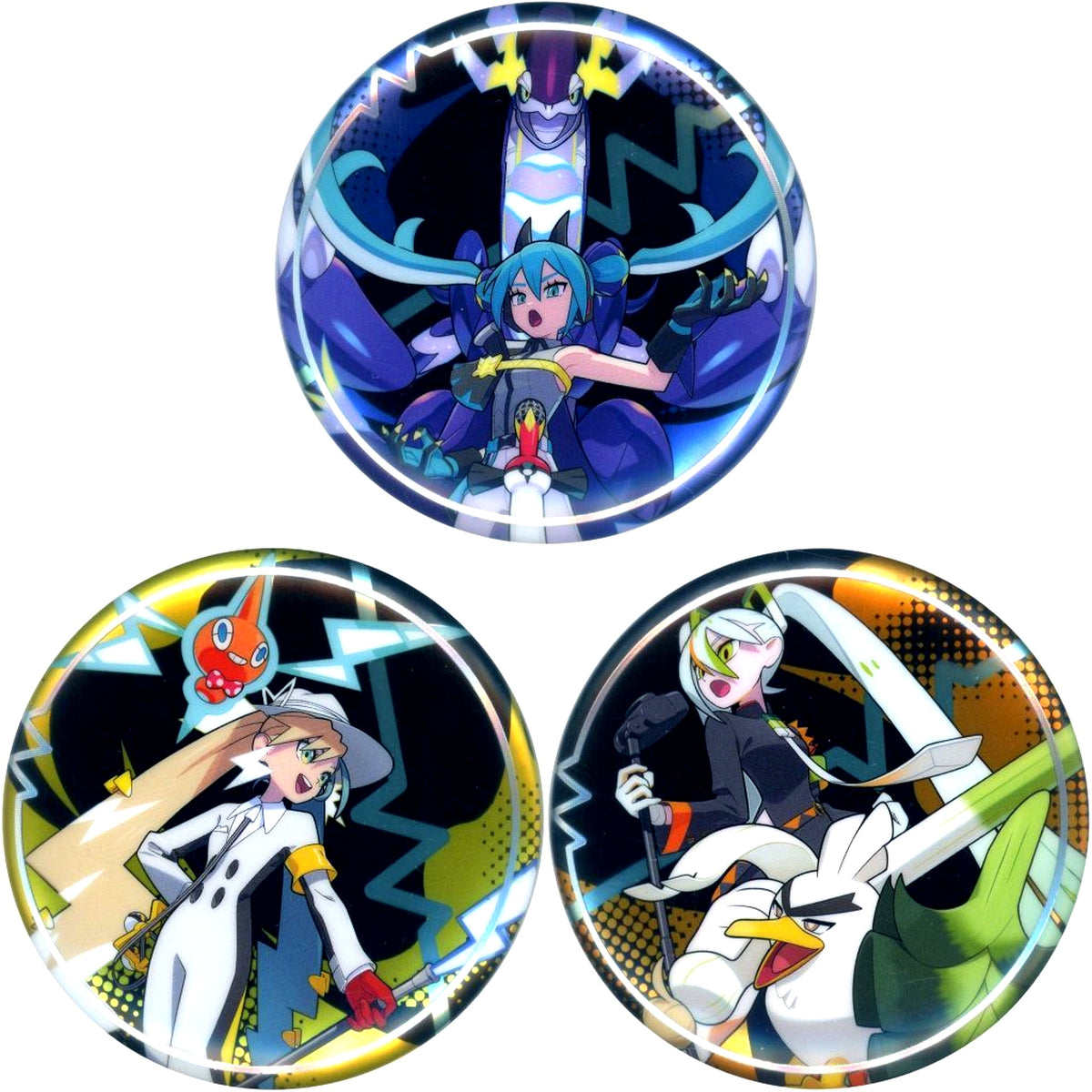 M!XTUN3 Set of 3 Button Pokemiku 18 Harmony Stage Pokemon feat. Hatsune Miku Project VOLTAGE High Pokemon Center Limited [USED]