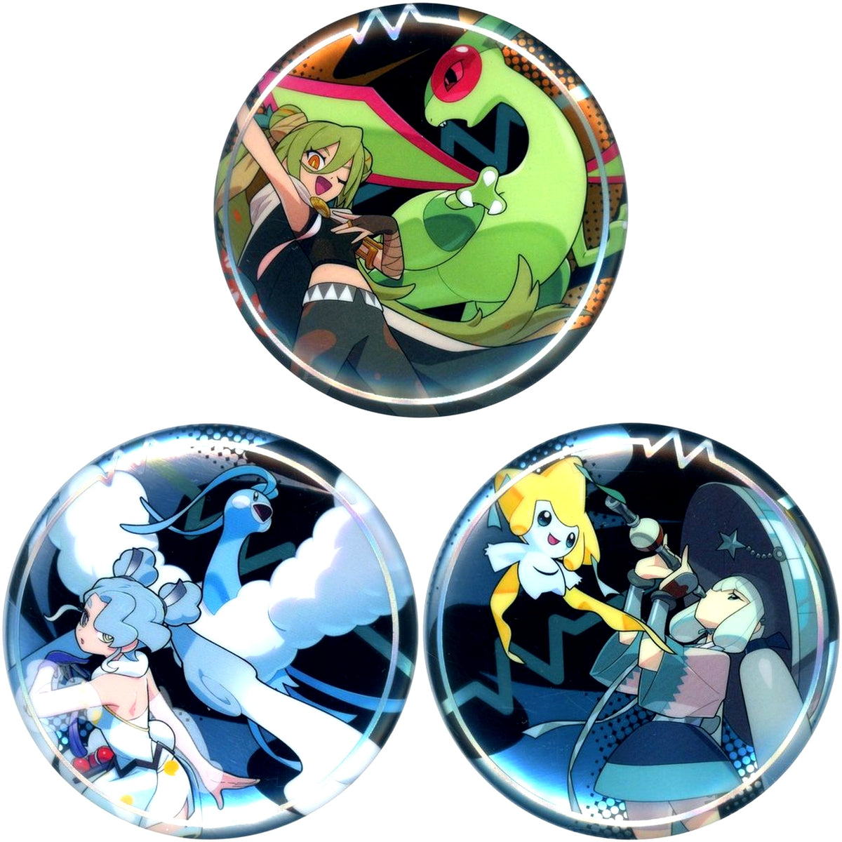 Tempestella Set of 3 Button Pokemiku 18 Harmony Stage Pokemon feat. Hatsune Miku Project VOLTAGE High Pokemon Center Limited [USED]
