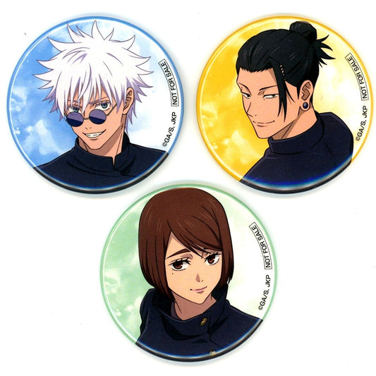 Set of 3 Satoru Gojo Suguru Geto Shoko Ieiri Jujutsu Kaisen: Hidden Inventory/Premature Death Illustration Button Only from Set of 3 Blu-ray/DVD Movie Compilation Rakuten Books Purchase Bonus [USED]