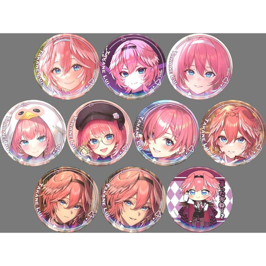 Set of 10 Takane Lui Virtual YouTuber Holo Live Art Selection Exclusive Button BOX [USED]