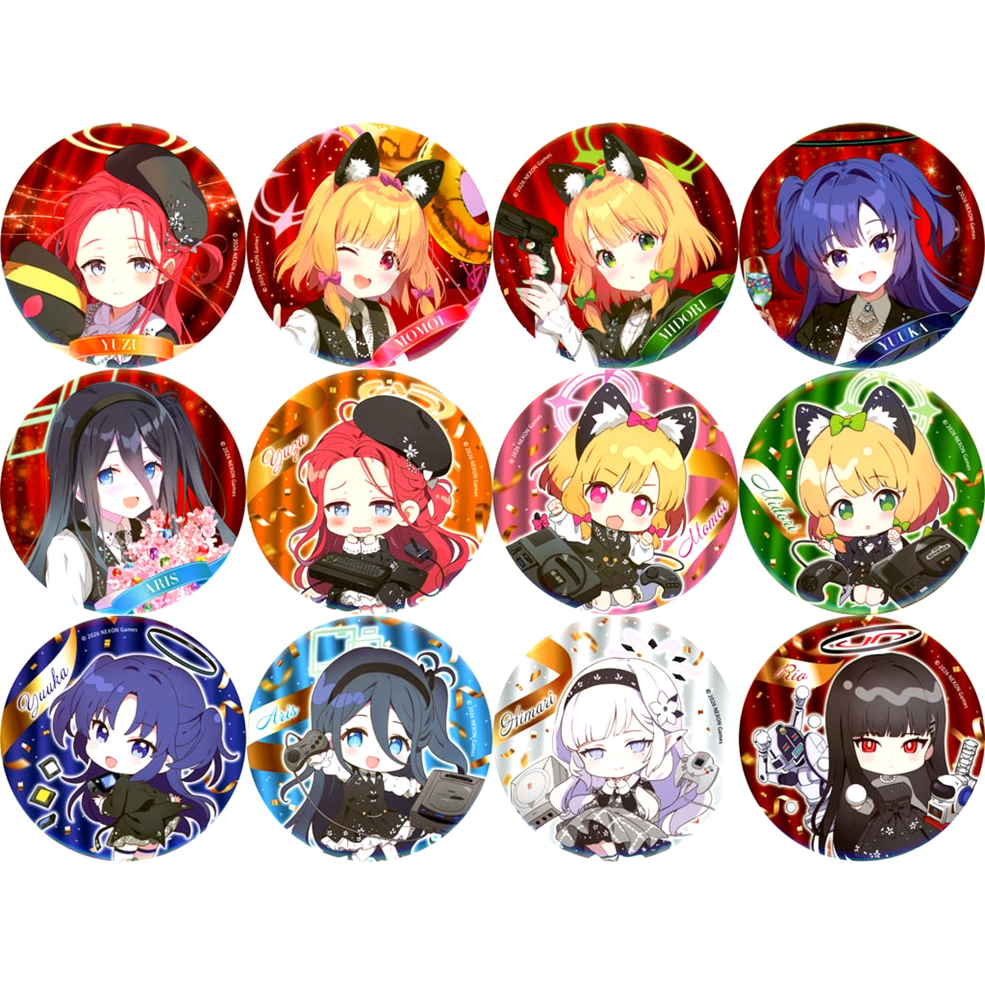 Set of 12 Big Badge Sega Lucky Lottery Blue Archive Prize E [USED]