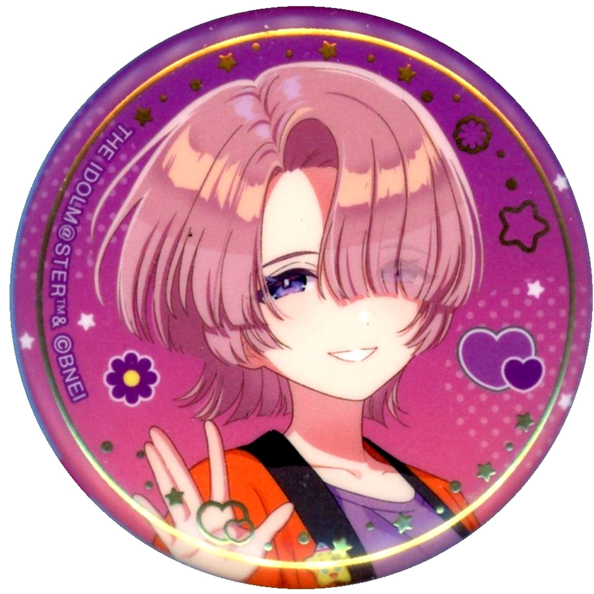 Mao Arimura Gakuen Idolmaster Hatsuboshi Cultural Festival Fair Foil Stamped Button [USED]