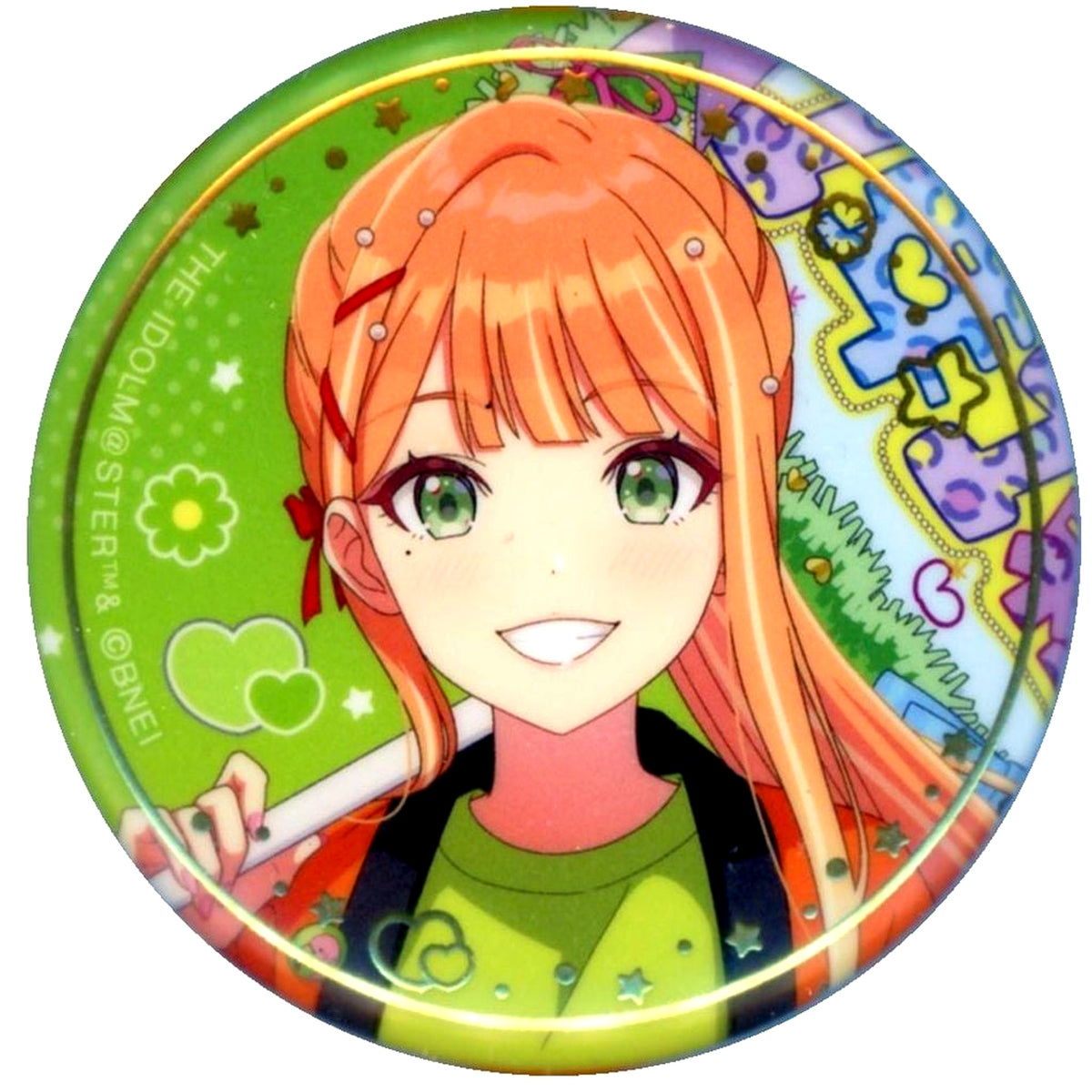 Sumika Shiun Gakuen Idolmaster Hatsuboshi Cultural Festival Fair Foil Stamped Button [USED]