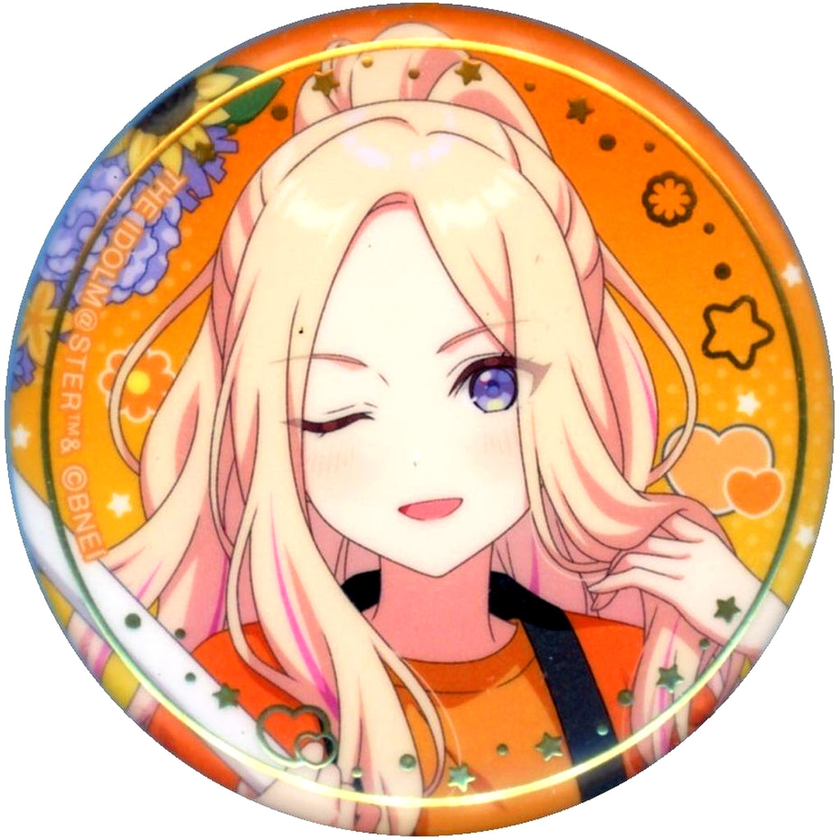 Sena Juo Gakuen Idolmaster Hatsuboshi Cultural Festival Fair Foil Stamped Button [USED]