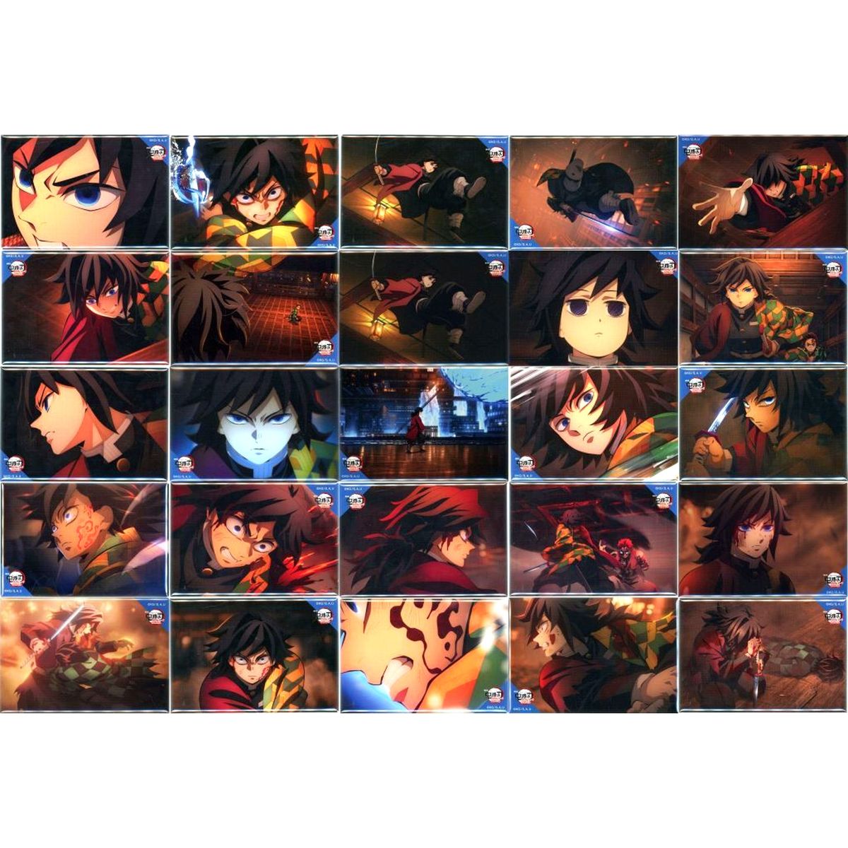 Set of 25 Giyu Tomioka Demon Slayer: Kimetsu no Yaiba - The Movie: Infinity Castle Chapter 1 Akaza Returns All Angle Collection Button Theater Limited [USED]