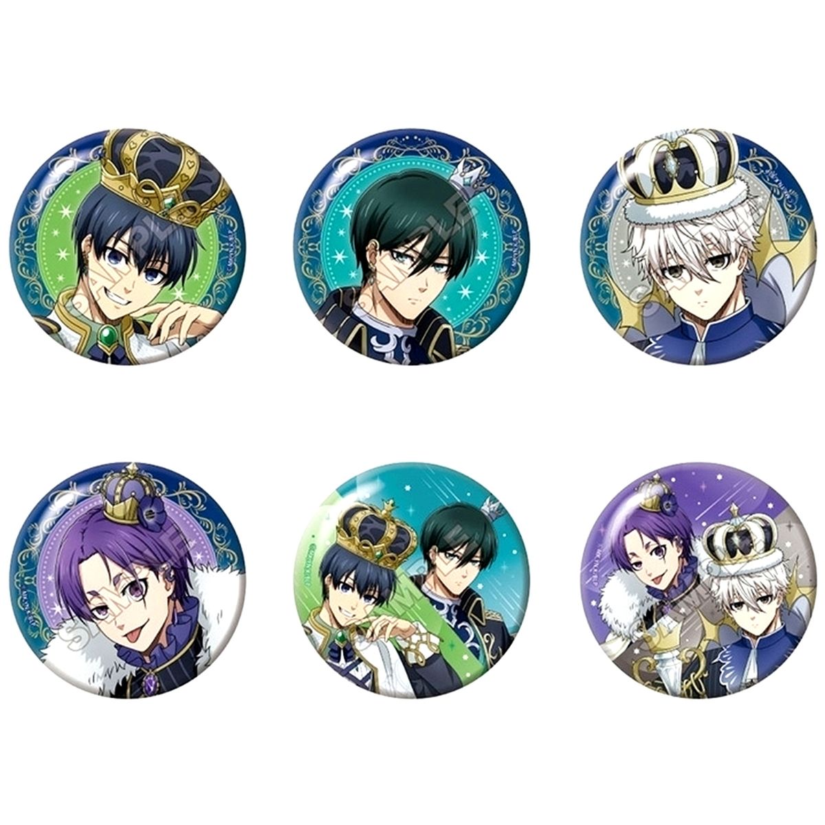Set of 6 Blue Lock TV Anime Imperial Easter Egg Metallic Button [USED]