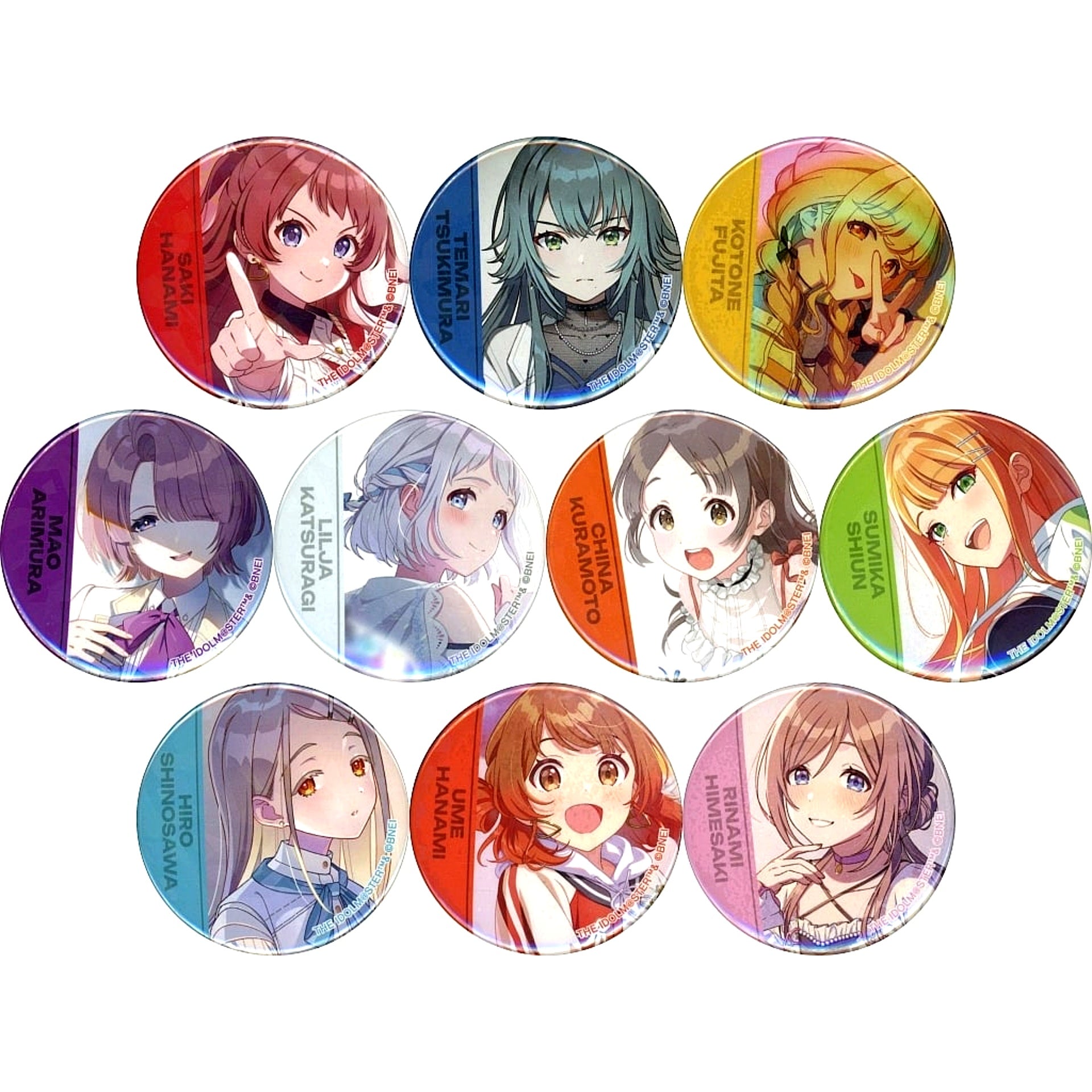 Set of 10 Gakuen Idolmaster Trading Hologram Button Vol.2 [USED]